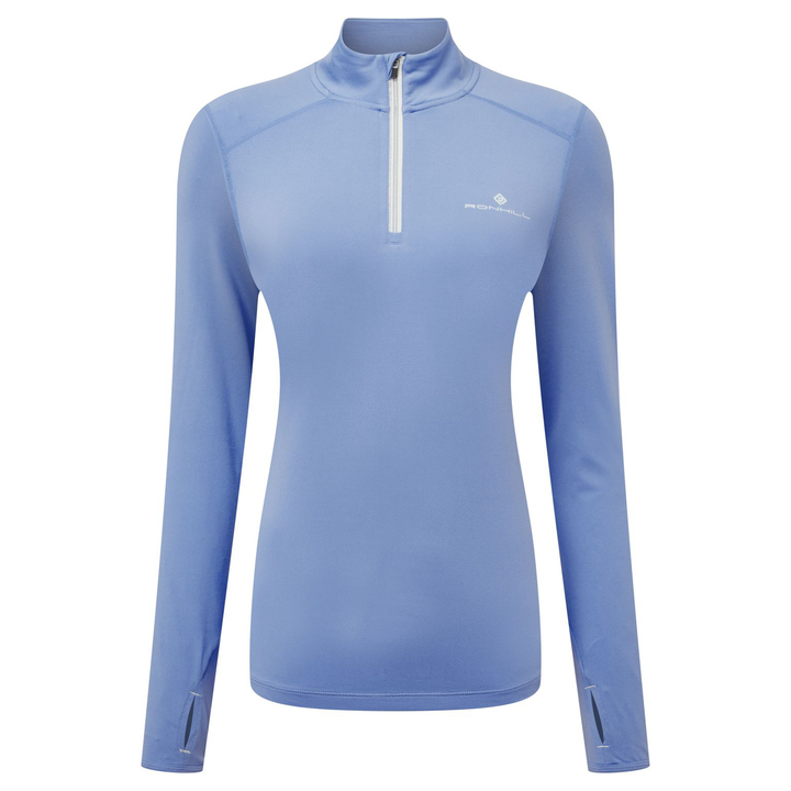 RonHill Womens Life Practice 1/2 Zip Tee - Lake Blue/Vanilla