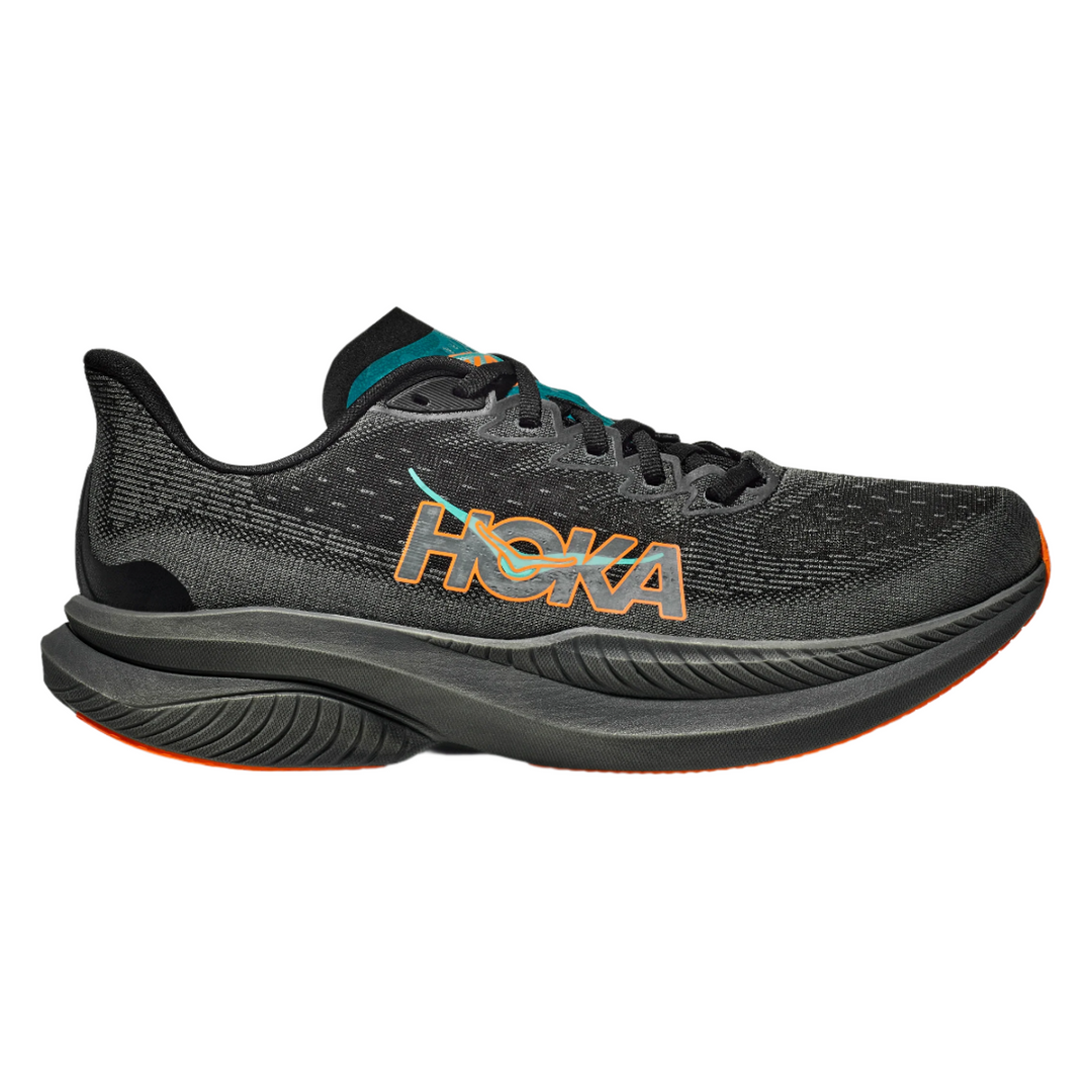 Hoka Mens Mach 6 - Black/Electric Tangerine - Neutral