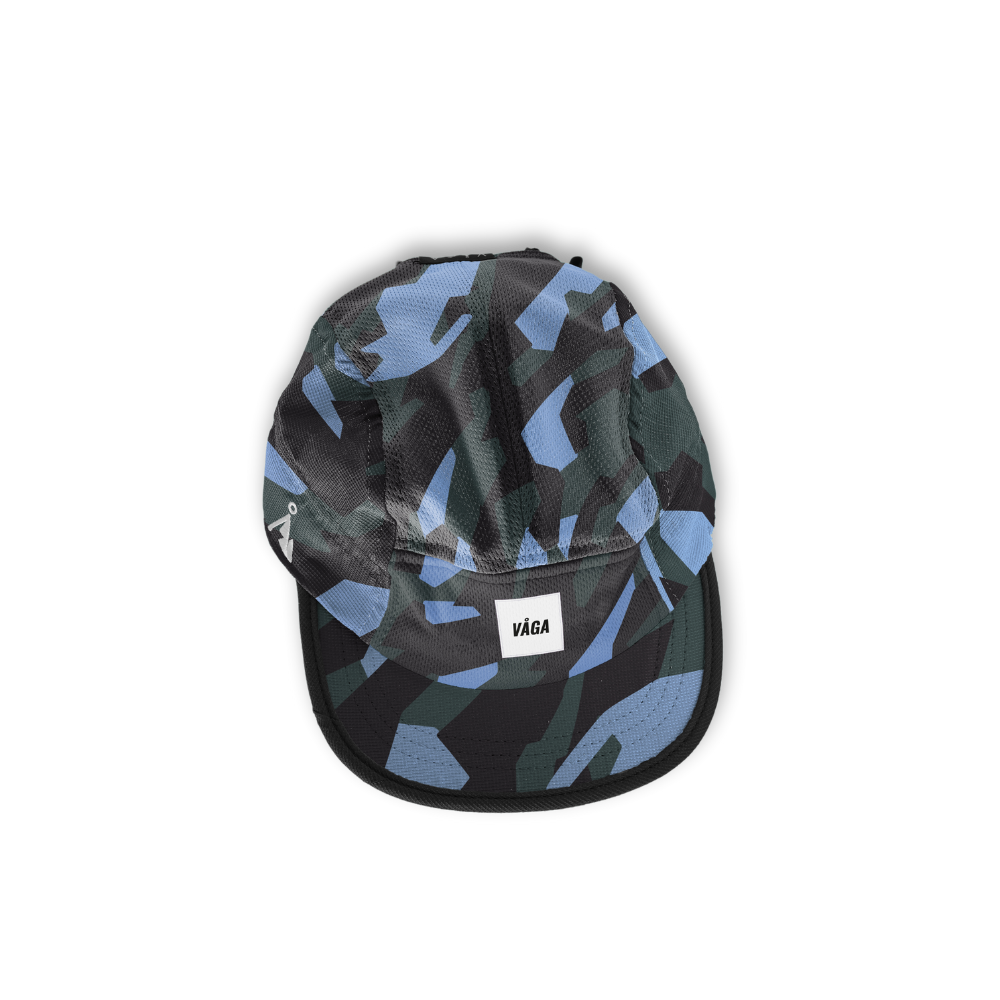 Vaga Limited Print Cap - Black/Khaki Green/Postal Blue