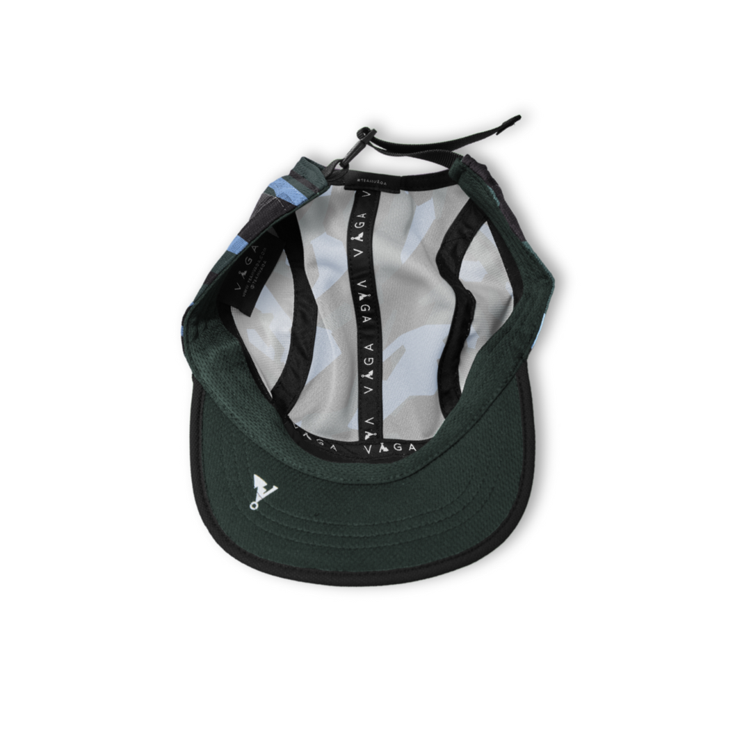 Vaga Limited Print Cap - Black/Khaki Green/Postal Blue