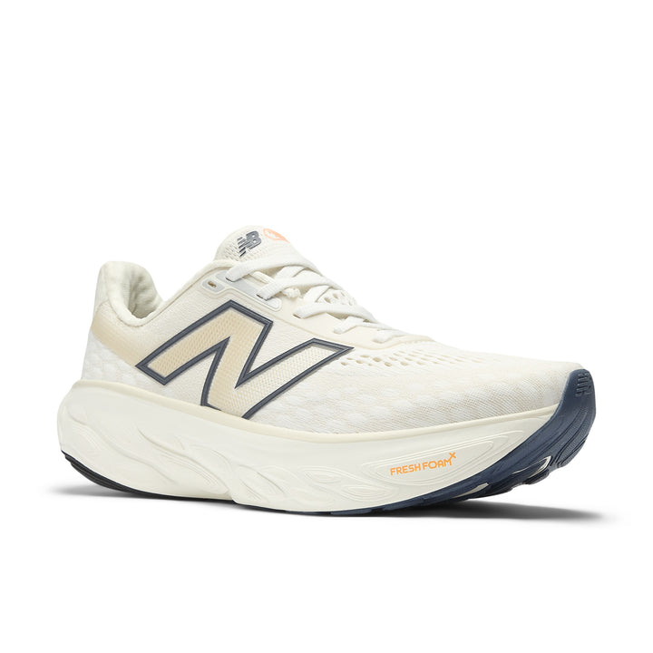 New Balance Womens 1080V14 Wide - D Width - Sea Salt/Vintage Indigo/Hot Mango - Neutral - SS25