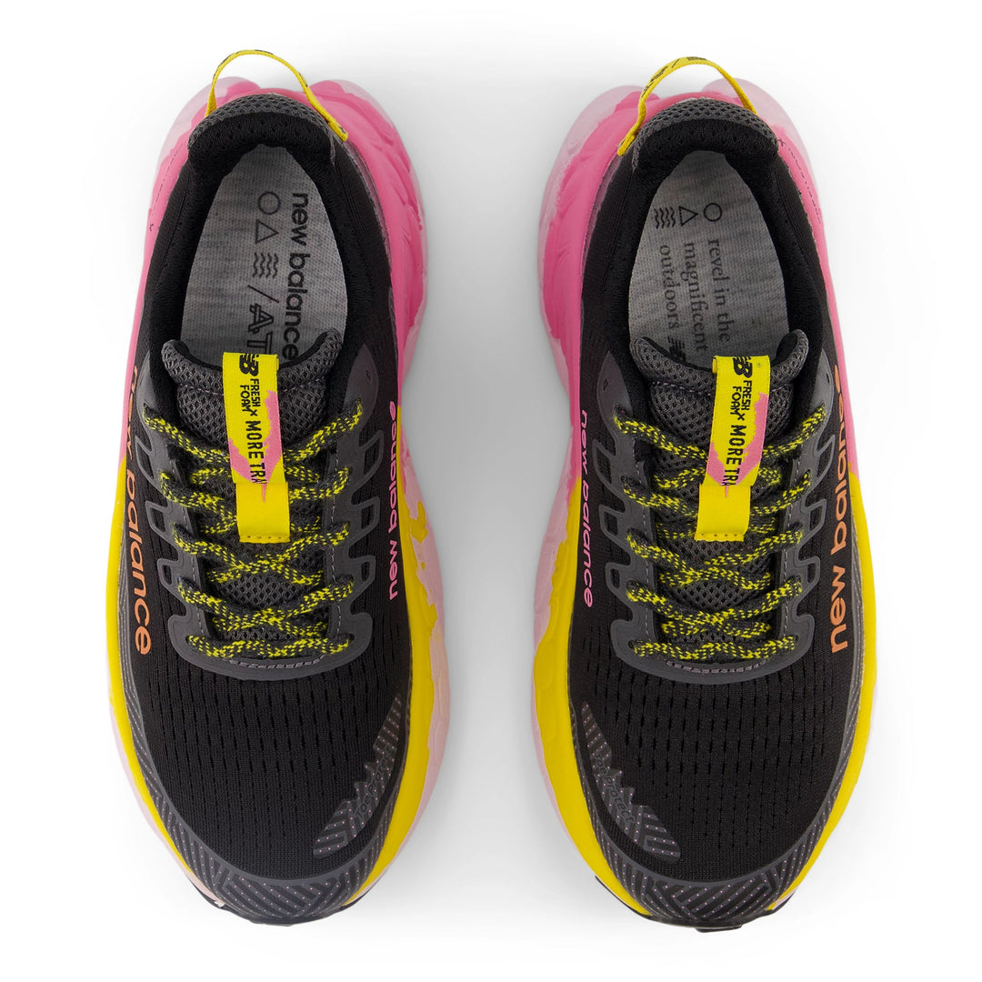 New Balance Womens Fresh Foam X More Trail V3 - Black/Ginger Lemon/Real Pink - Trail