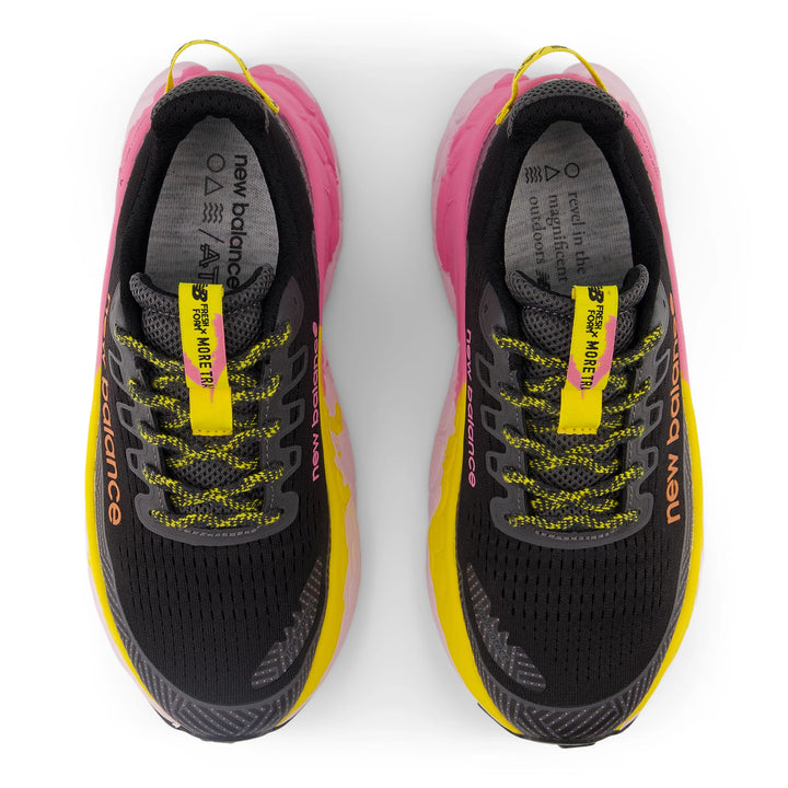 New Balance Womens Fresh Foam X More Trail V3 - Black/Ginger Lemon/Real Pink - Trail