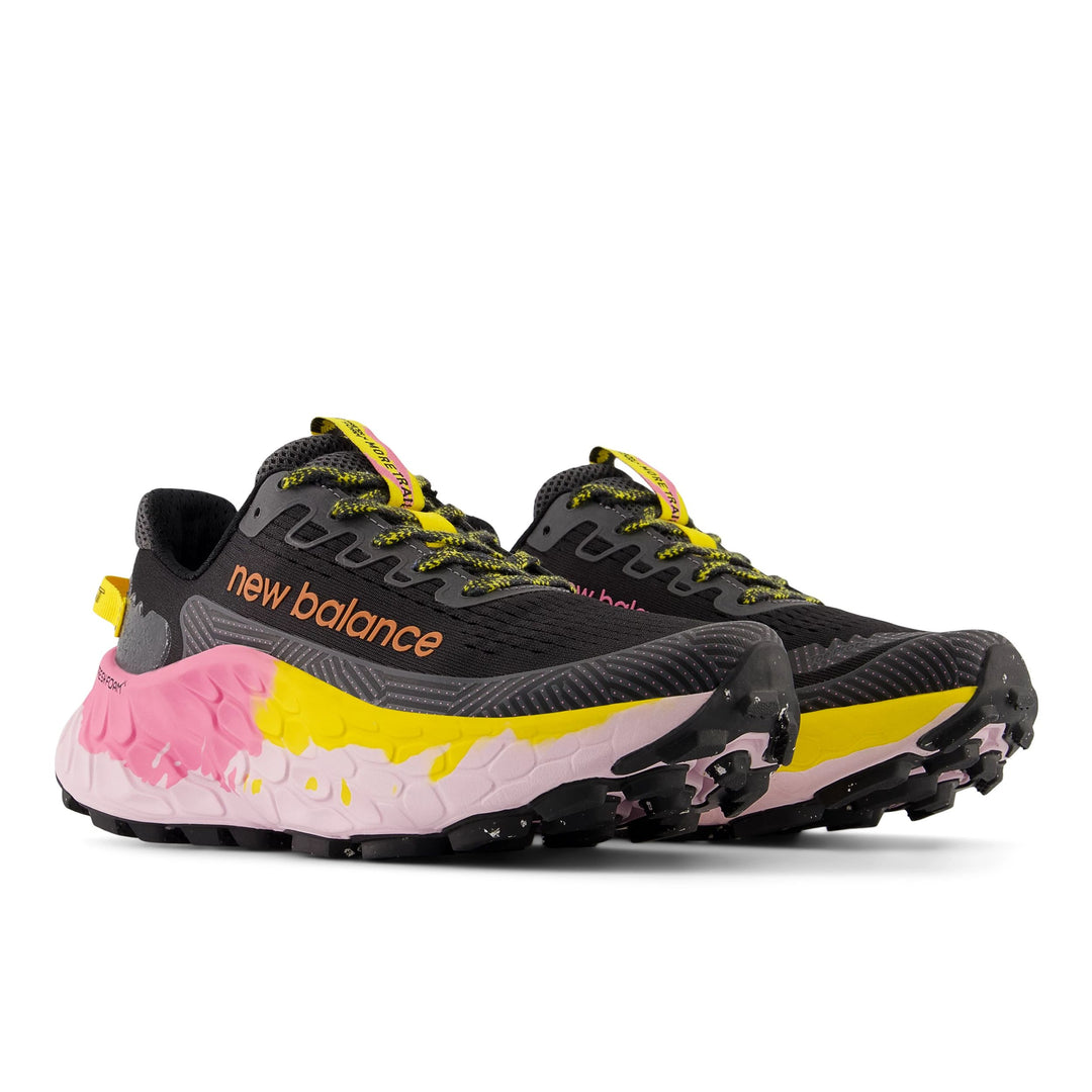 New Balance Womens Fresh Foam X More Trail V3 - Black/Ginger Lemon/Real Pink - Trail