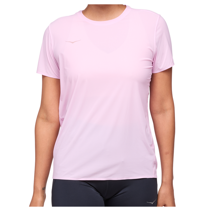 Hoka Womens Airolite Run Short Sleeve - Pink