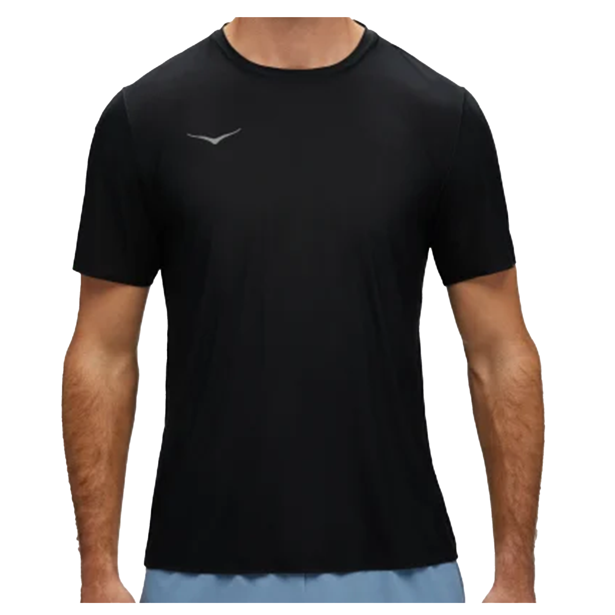 Hoka Mens Airolite Run Short Sleeve - Black