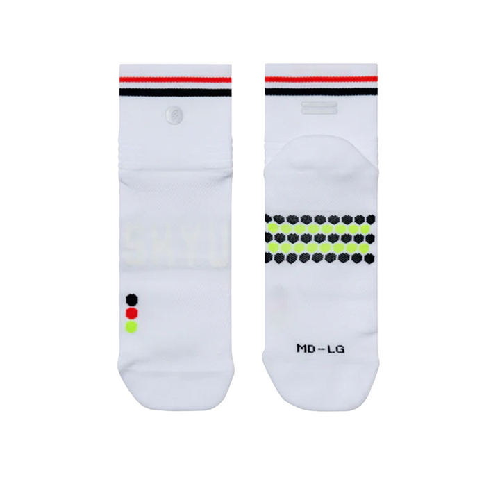 SHYU Racing Quarter Crew Socks - White/Black/Red