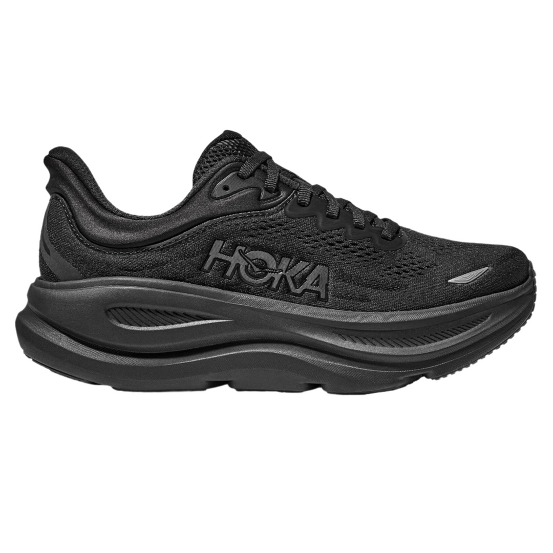 Hoka Womens Bondi 9 Wide - D Width - Black/Black - Neutral - SS25