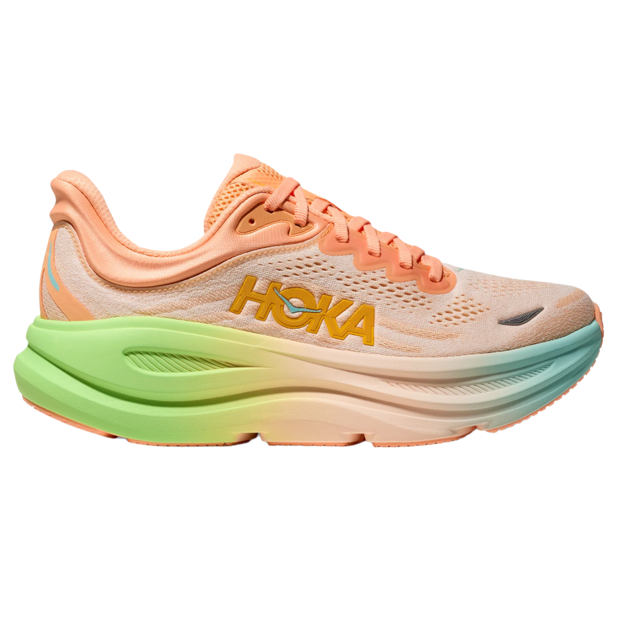 Hoka Mens Bondi 9 - Frost/Pale Tangerine - Neutral - SS25