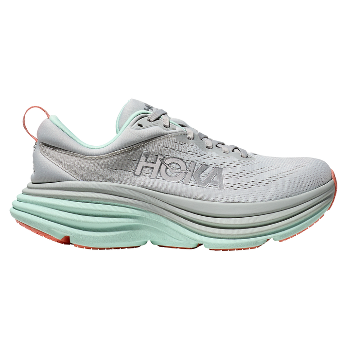 Hoka Womens Bondi 8 Wide - D Width - Stardust/Aqua Breeze  - Neutral