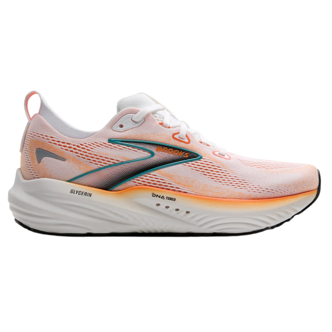 Brooks Mens Glycerin 22 - White/Orange/Green Blue Slate - Neutral - SS25