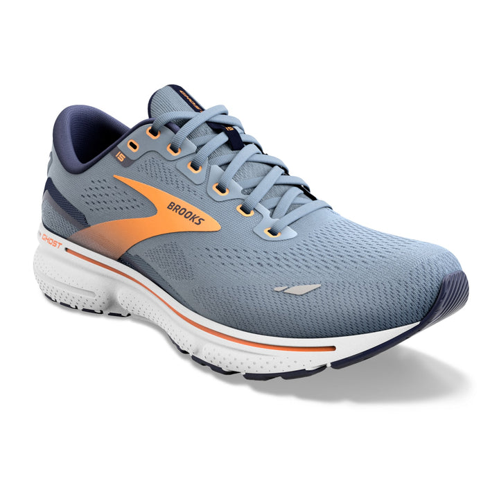 Brooks Mens Ghost 15 - Flintstone/Peacoat/Orange Pop - Neutral