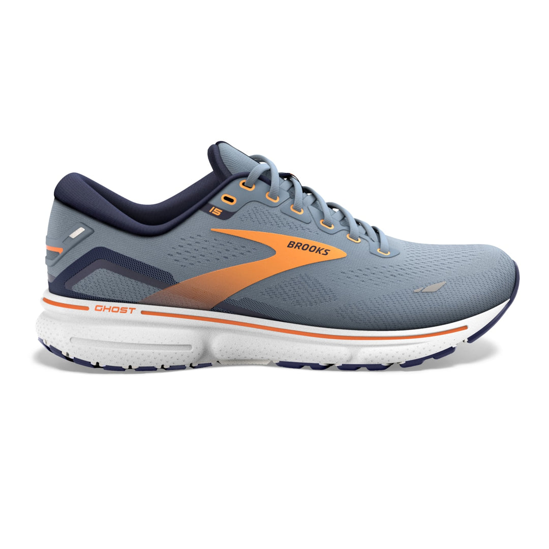 Brooks Mens Ghost 15 - Flintstone/Peacoat/Orange Pop - Neutral