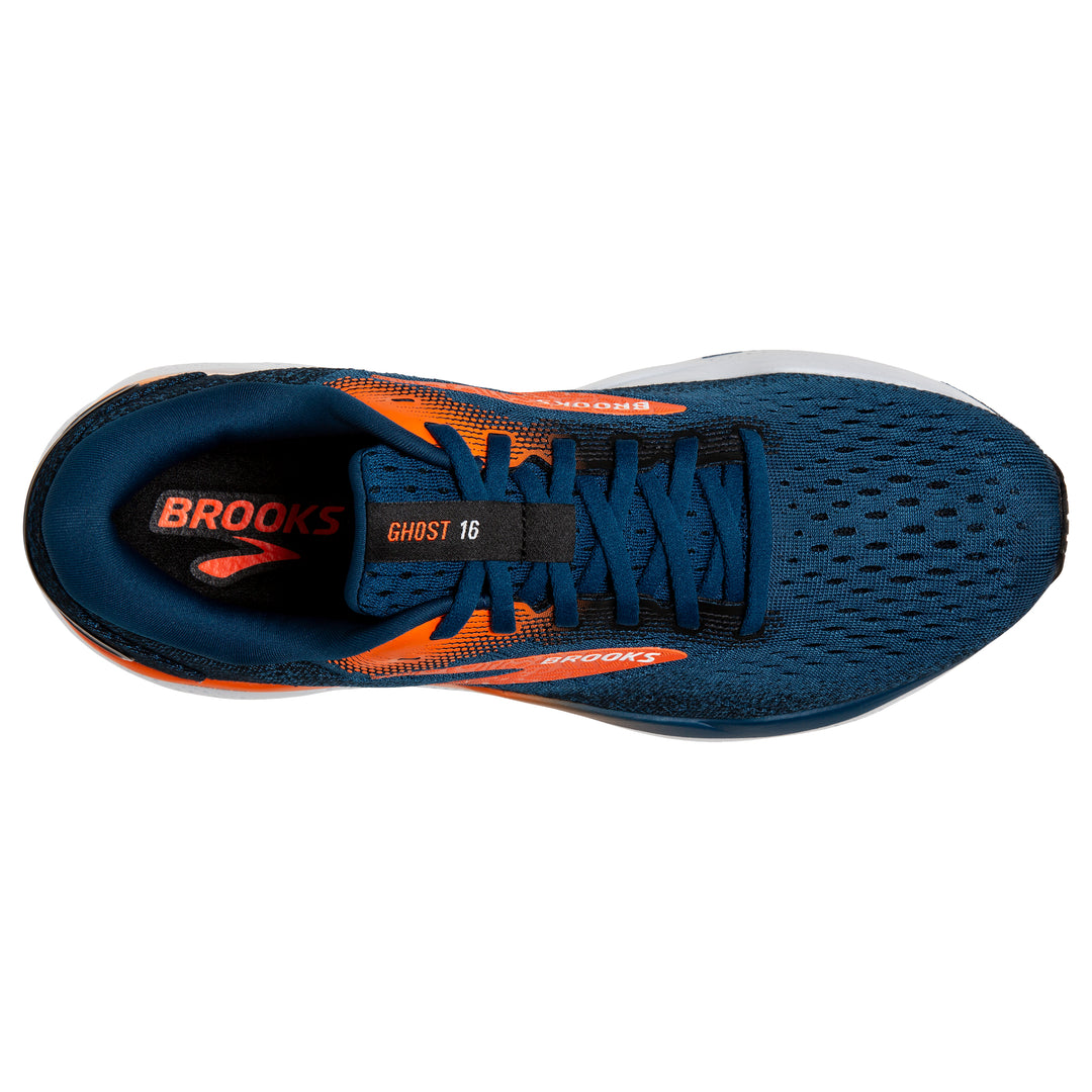 Brooks Mens Ghost 16 - Blue Opal/Black/Nasturtium - Neutral