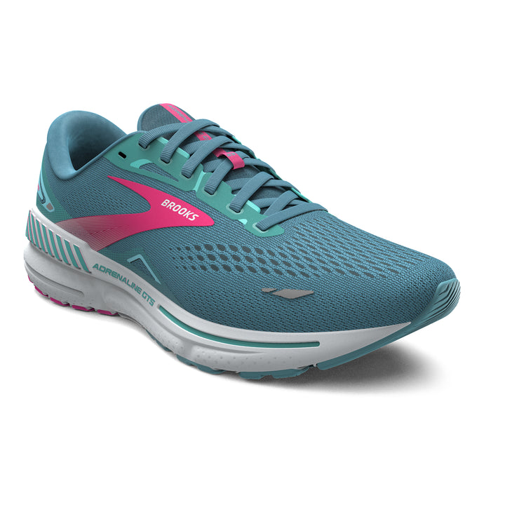 Brooks Womens Adrenaline GTS 23 - Storm Blue/Pink/Aqua - Stability