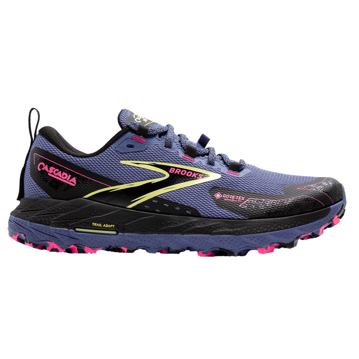 Brooks Womens Cascadia 18 GTX - Grey Blue/Black/Pink - Trail