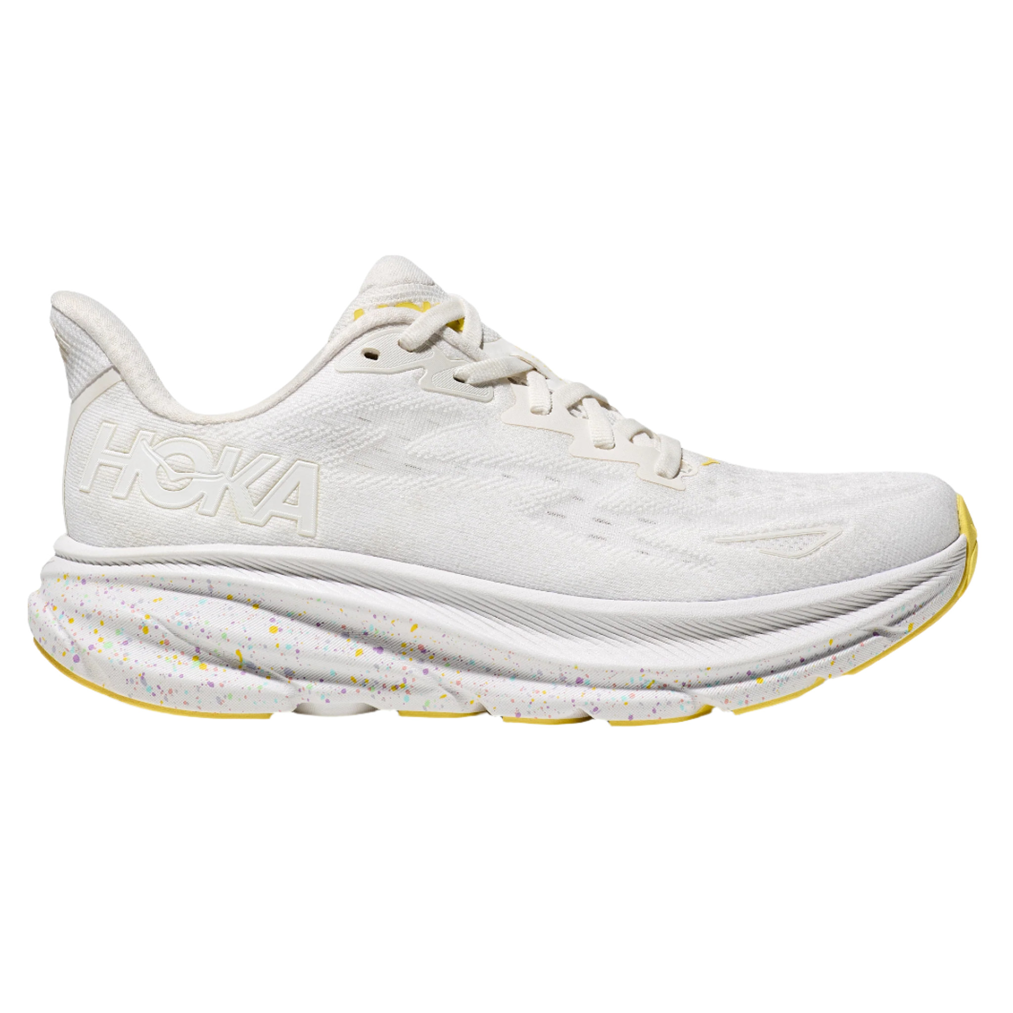 Hoka Mens Clifton 9 - White/Lemonade - Neutral