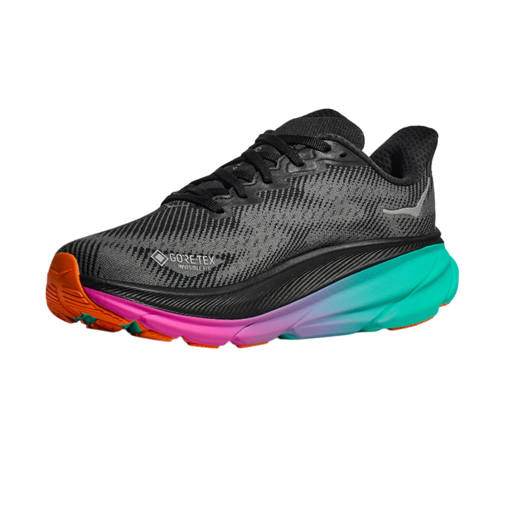 Hoka Mens Clifton 9 GTX - Black/Electric Aqua - Neutral