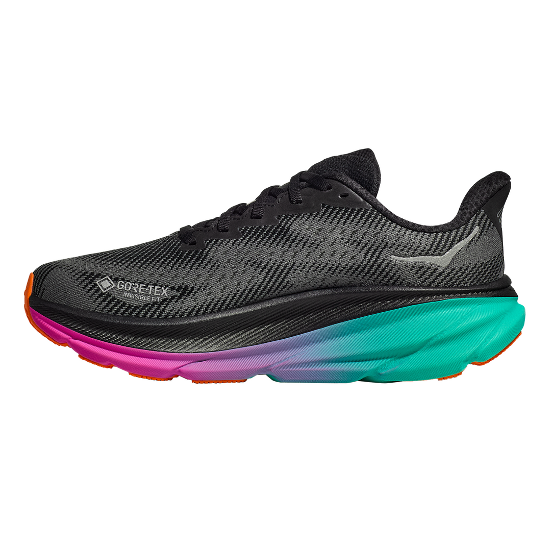 Hoka Mens Clifton 9 GTX - Black/Electric Aqua - Neutral