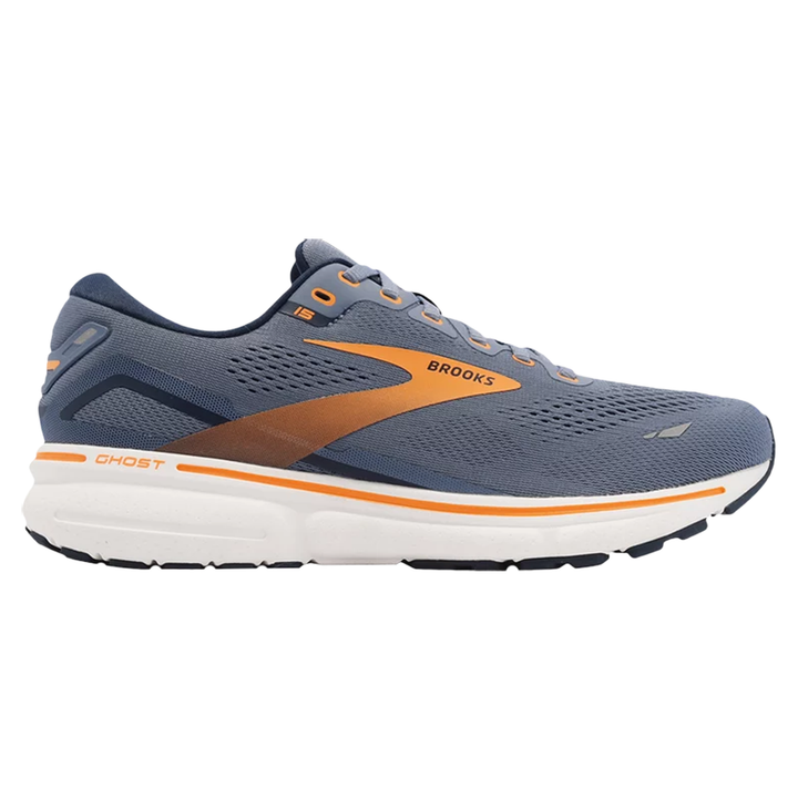 Brooks Mens Ghost 15 - Flintstone/Peacoat/Orange Pop - Neutral