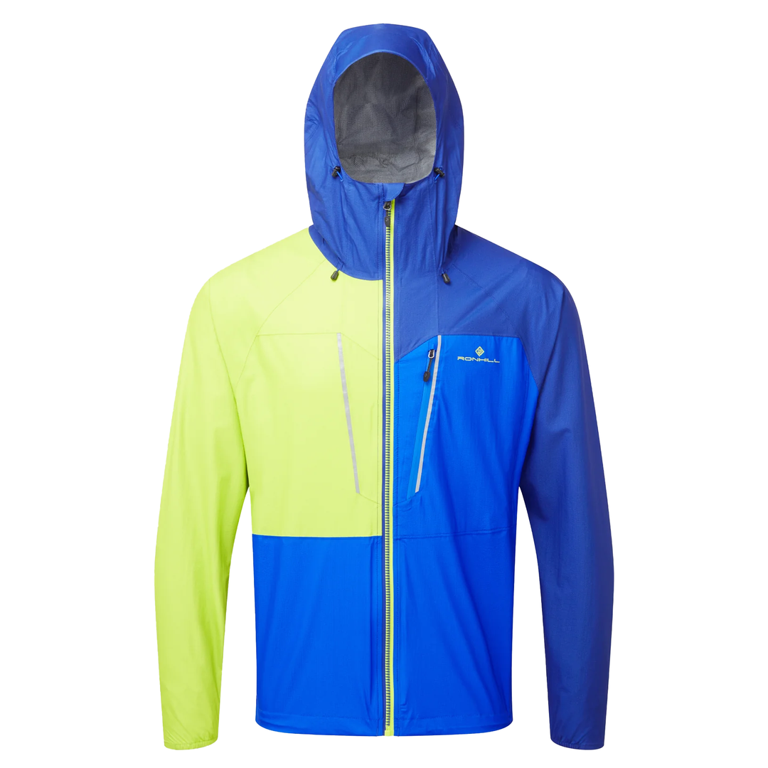 RonHill Mens Tech Fortify Waterproof Jacket - Ocean/ Citrus