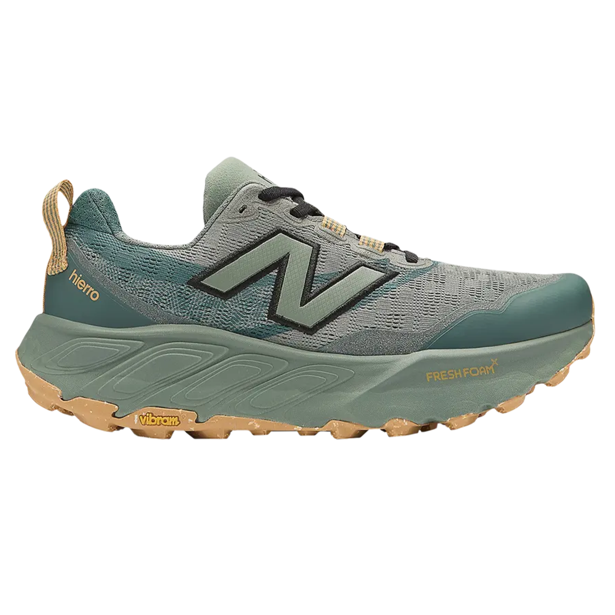 New Balance Mens Fresh Foam Hierro V9 - Dark Juniper/Black/Dried Apricot - Trail - SS25