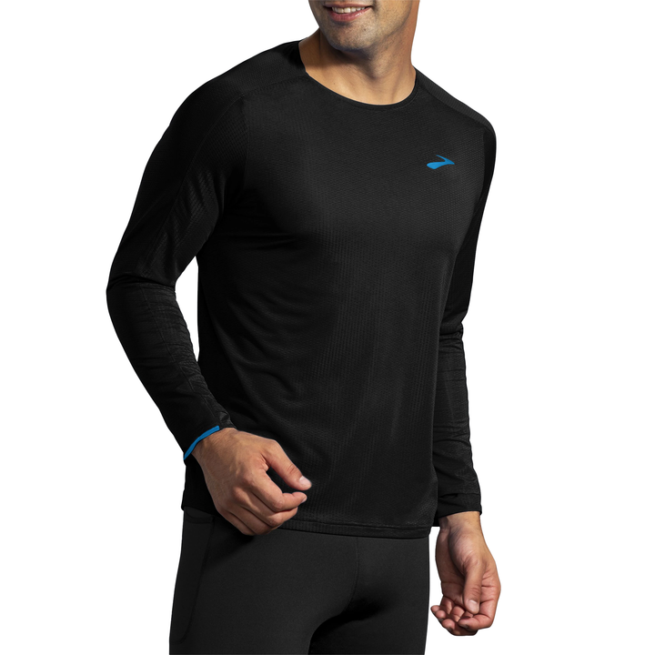 Brooks Mens Atmosphere Long Sleeve - Black/Electric Blue