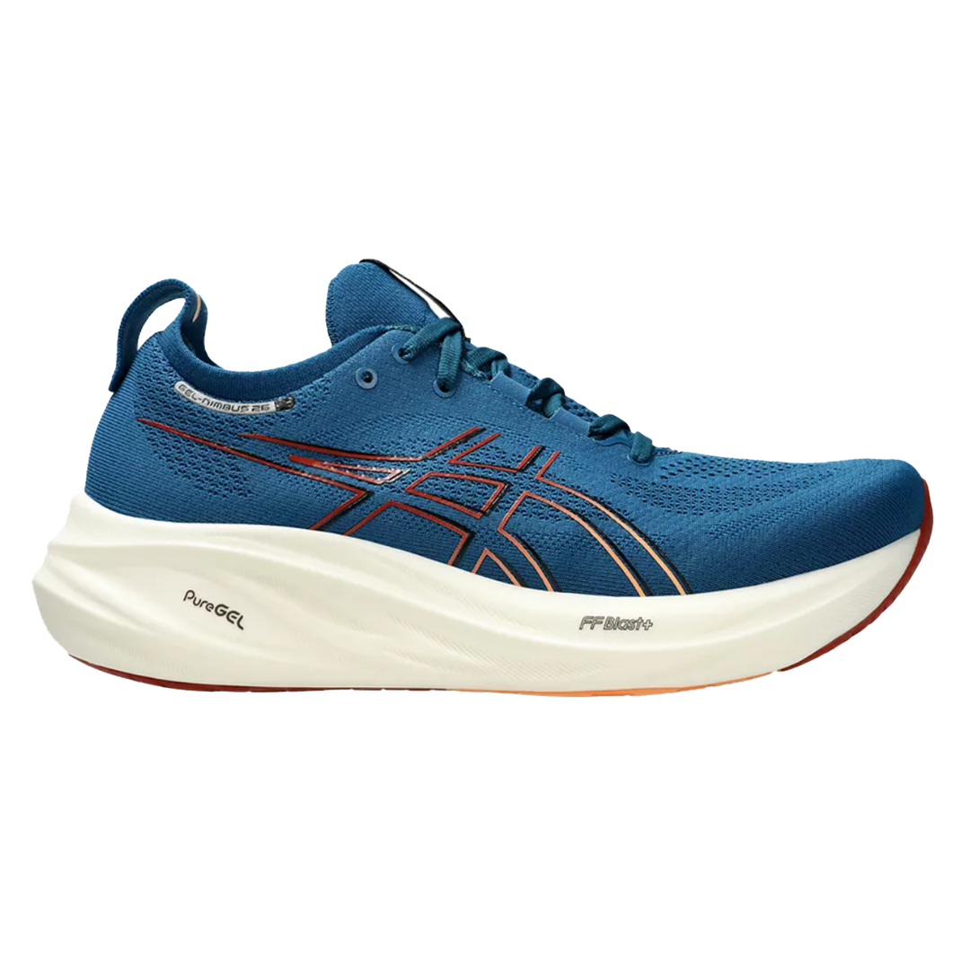 Asics Mens Gel Nimbus 26 - Rich Navy/Faded Orange - Neutral