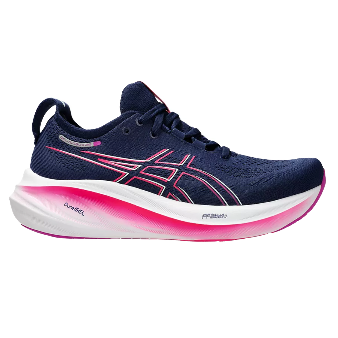 Asics Womens Gel Nimbus 26 Blue Expanse Bold Magenta Run North West