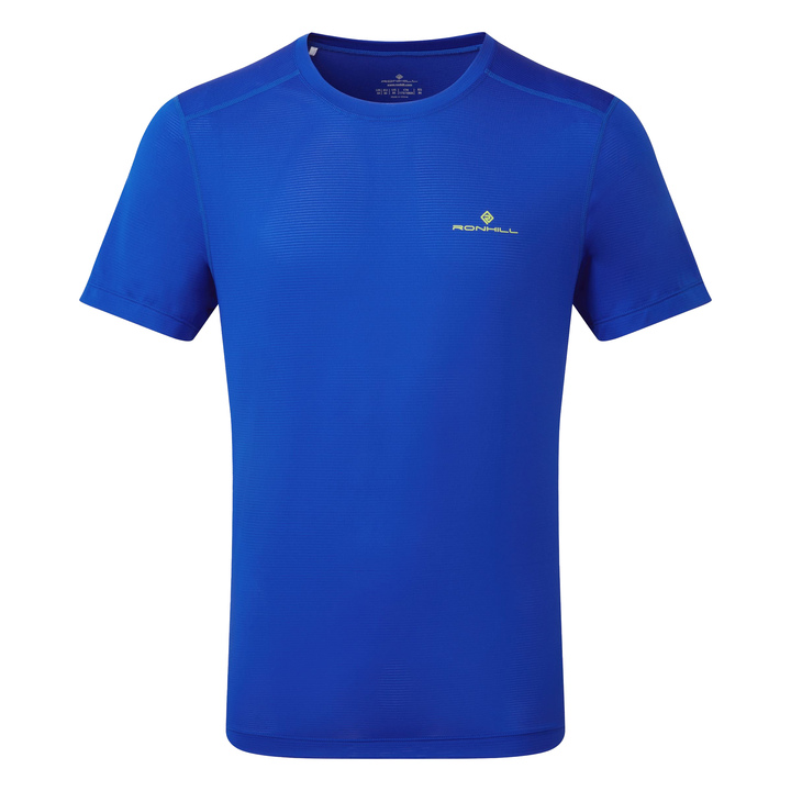 RonHill Mens Tech S/S Tee - Azurite/Citrus