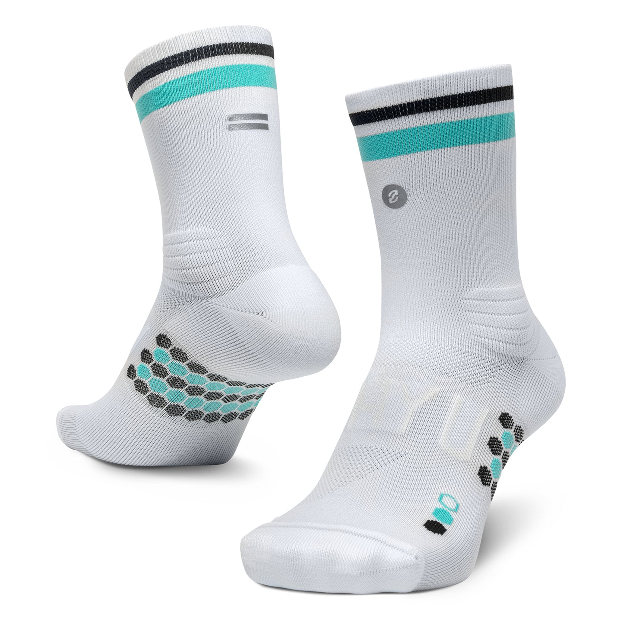 SHYU Racing Half Crew Socks - White/ Jade/ Black