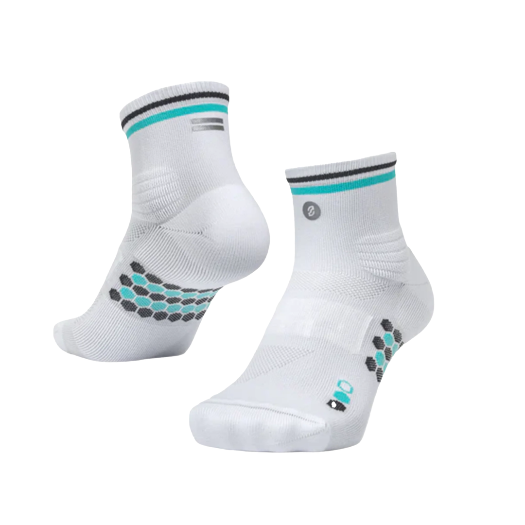 SHYU Racing Quarter Crew Socks - White/Jade/Black