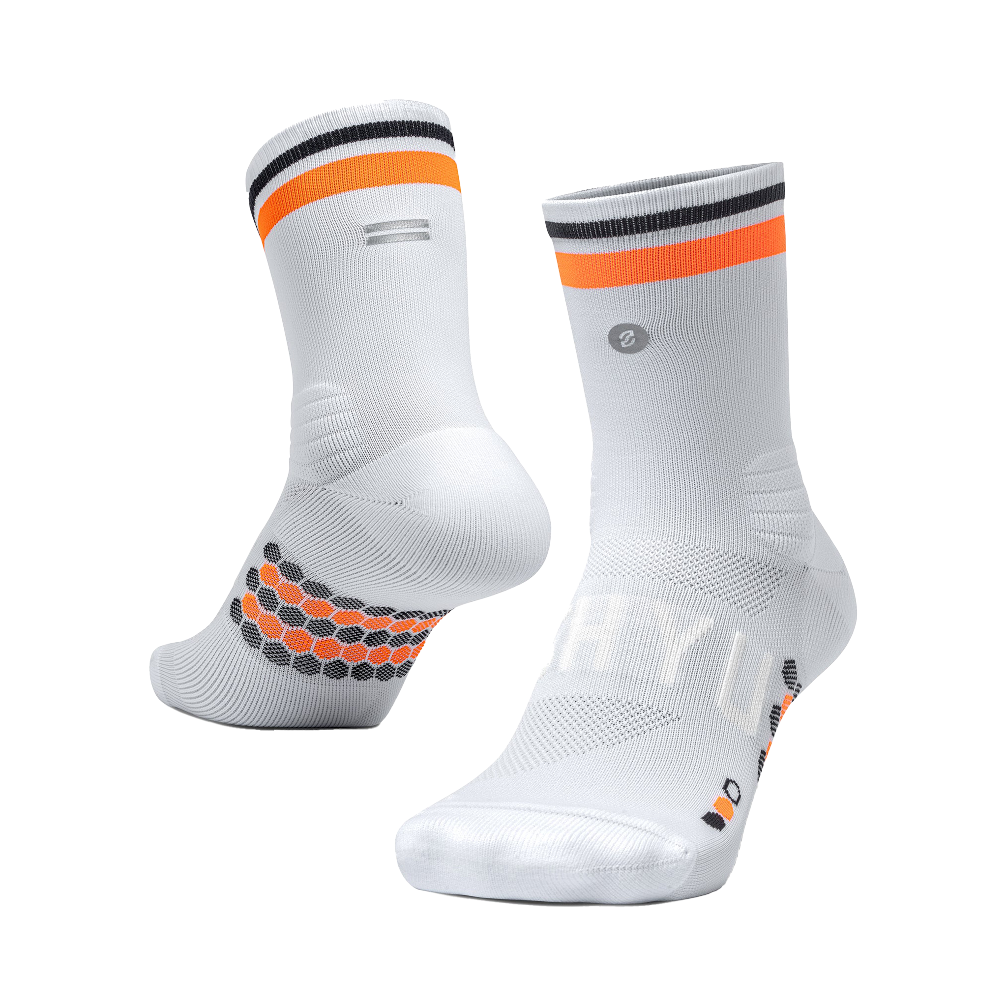 SHYU Racing Half Crew Socks - White/Orange/Black