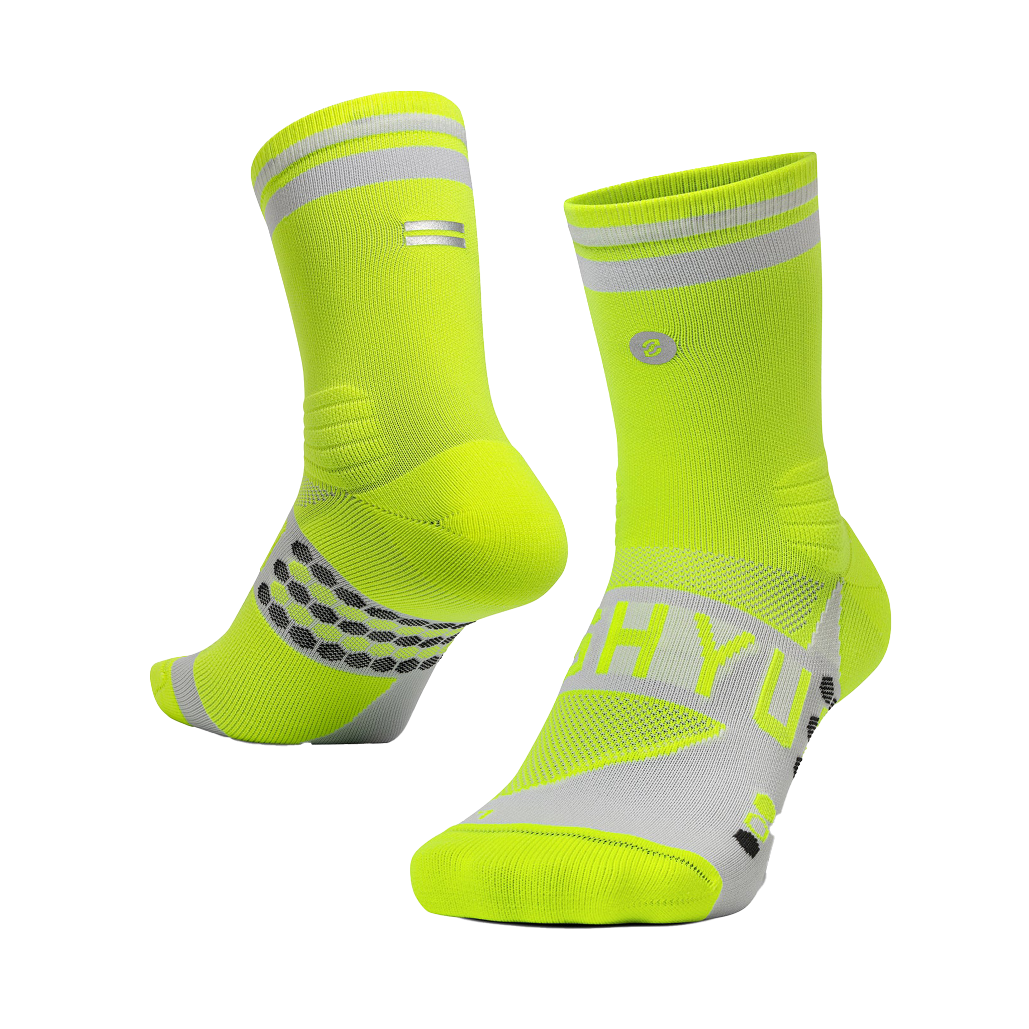 SHYU Racing Half Crew Socks - Volt/White/White