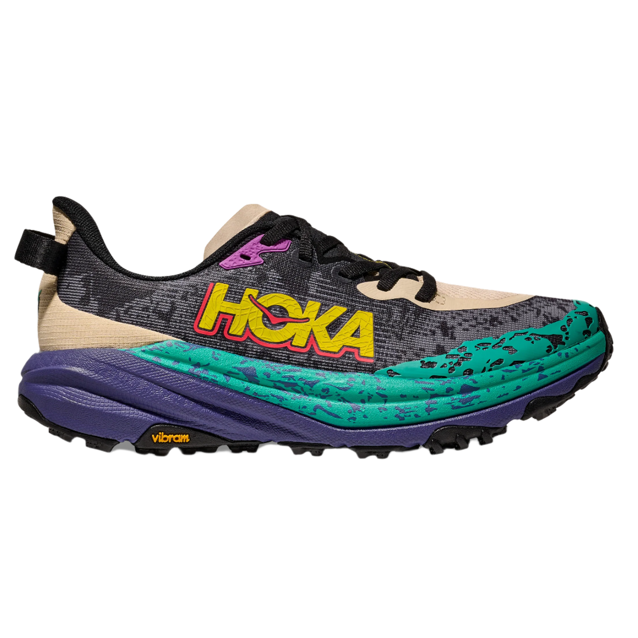 Hoka Mens Speedgoat 6 - Oatmeal/Mountain Iris - Trail - SS25