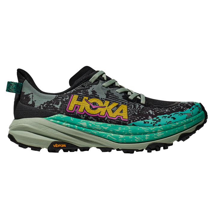 Hoka Womens Speedgoat 6 - Black/Aloe Vera - Trail