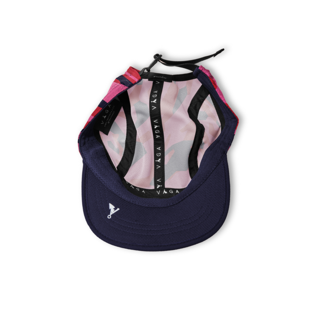 Vaga Limited Print Cap - Flame Red/Poster Pink/Navy