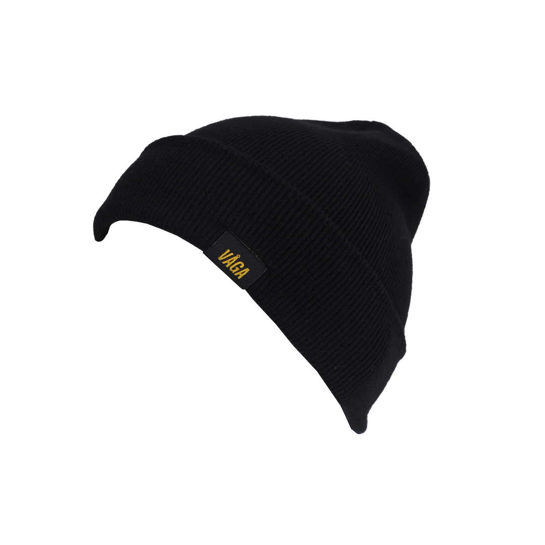 Vaga Fine Rib Beanie - Black